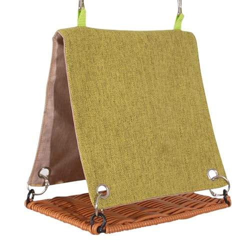 Cabane à oiseaux style rotin pour perruche et calopsitte, hamac de cage zen - 2