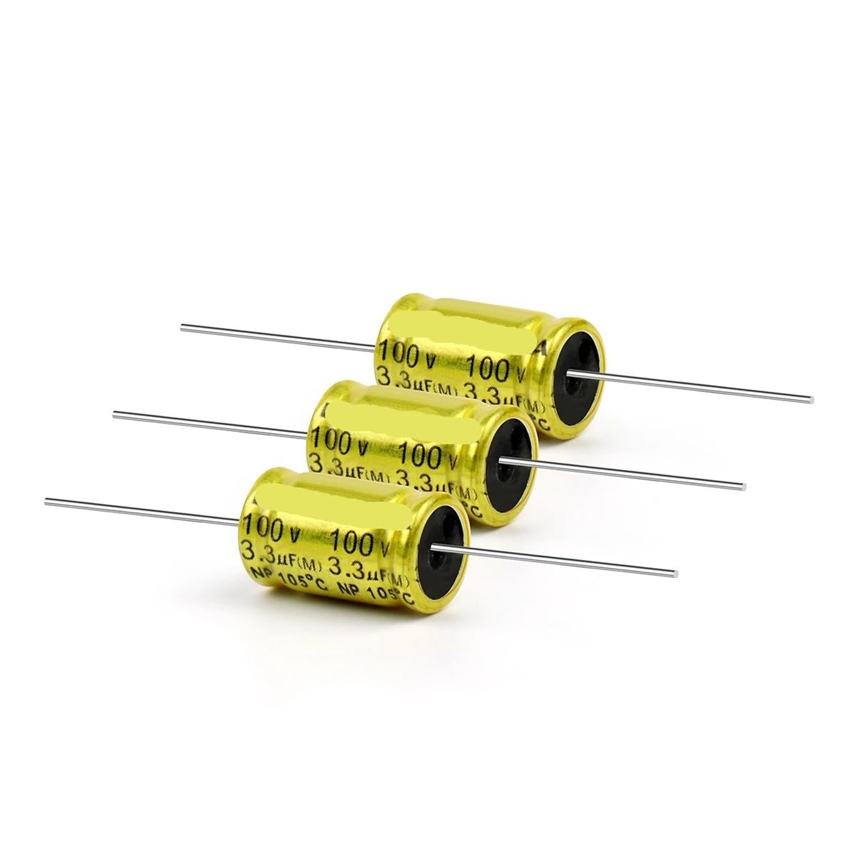 10Pcs 100V Horizontal Speaker Capacitor Non Polarity Frequency Divider ...