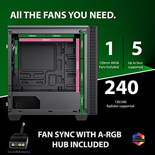 GameMax Mini Abyss ARGB Micro-ATX PC Gaming Case | Black