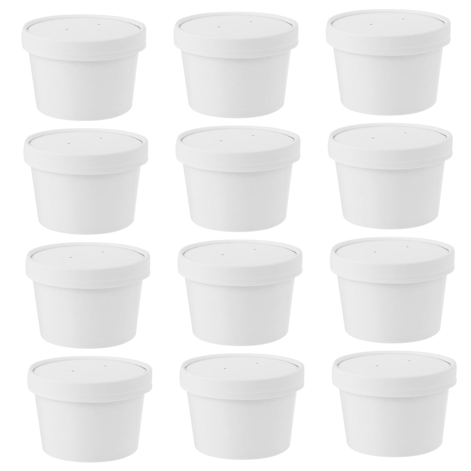 Gobelets papier avec couvercles blancs et boîtes à glace en lot de 25 ensembles pour desserts