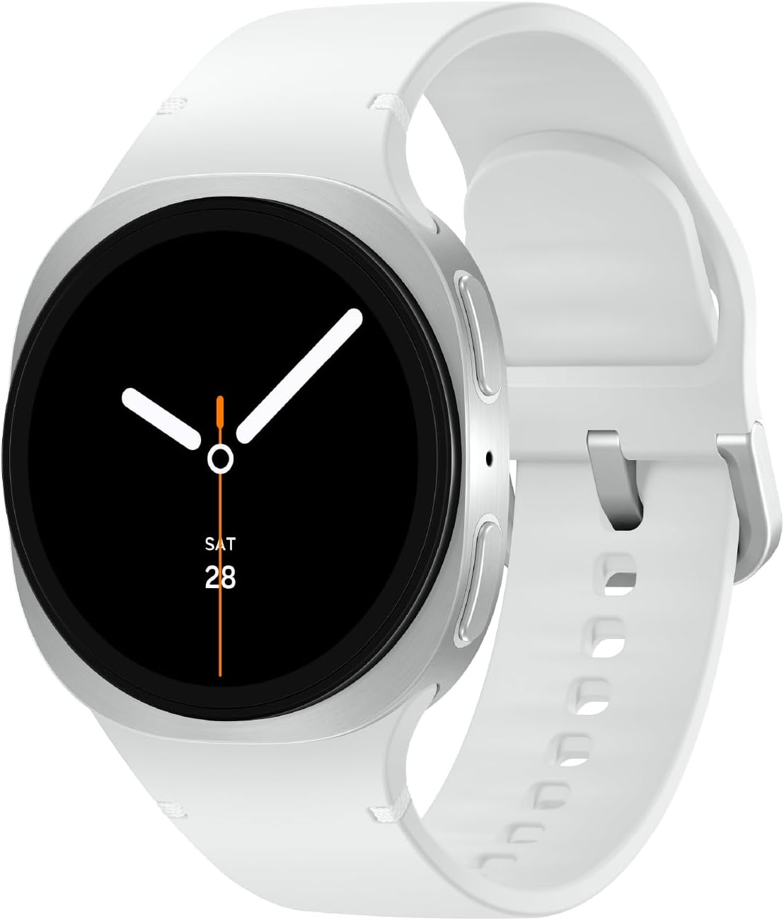 - Samsung Galaxy Watch 8 (2025) 40mm Bluetooth Smartwatch, Cushion Design, Fitness Tracker, Sleep Coaching, Running Coach, Energy Score, Heart Rate Tracking, Silver [US Version, 2 Yr Warranty]