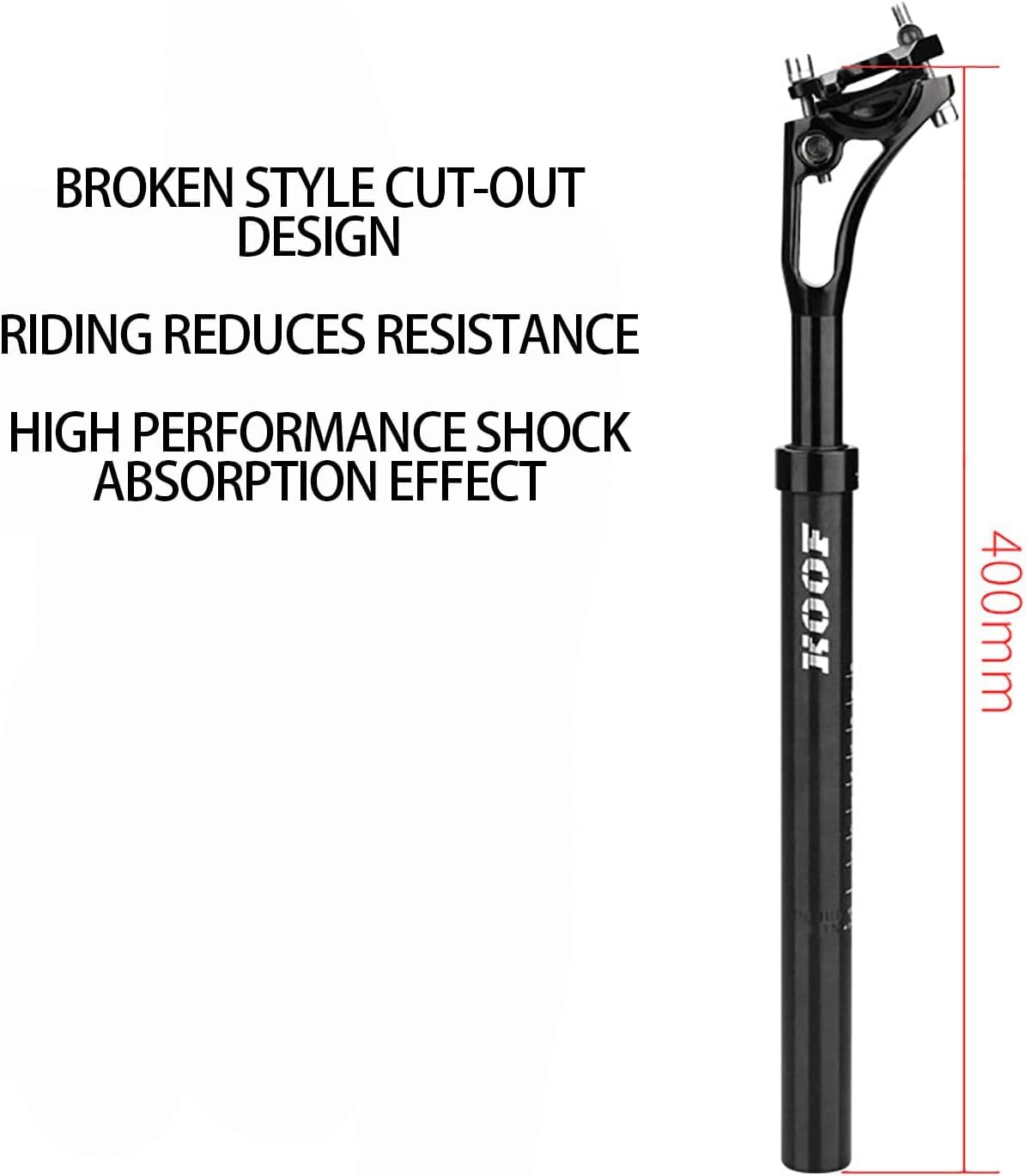 Fahrrad-Sattelstütze 27.2mm/30.9mm/31.6mm Aluminiumlegierung Sattelstange 400mm, Gefederte Fahrradsattelstütze, Aluminium Ersatz Spring Federsattelstütze E-Bike, MTB (Red,27.2 * 400MM)