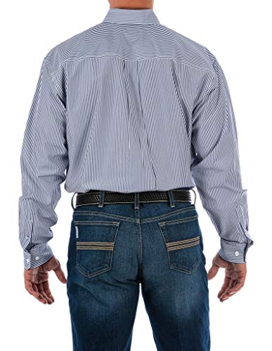 Cinch Men's Classic Fit Long Sleeve Button One Open Pocket Stripe Shirt2