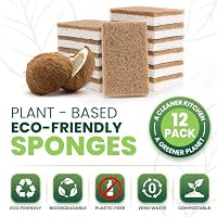 Metflavor Kitchen Sponges, 12 Count, Natural Sponge with Coconut Scrubber — image 2