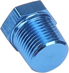 AC PERFORMANCE Aluminum AN6 Male Hex Socket ORB Port Plug With O-Ring - Blue Anodized, Pack Of 2