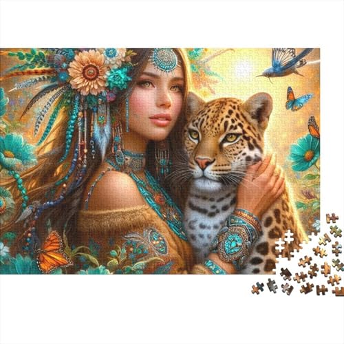 Rompecabezas de mujer nativa para adultos: arte en papel reciclado de 38x26cm