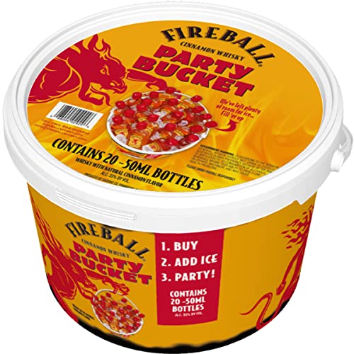Fireball Cinnamon Whisky Liqueur | Party Bucket | 20 x 5cl Shots | Just Add Ice