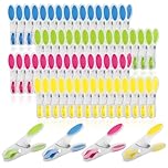 TIECHI 60PCS Clothes Pegs for Washing Line, Extra Strong Washing Pegs with Durable Spring, 4 Colors Non Slip Laundry Pegs for Home Garden Outside