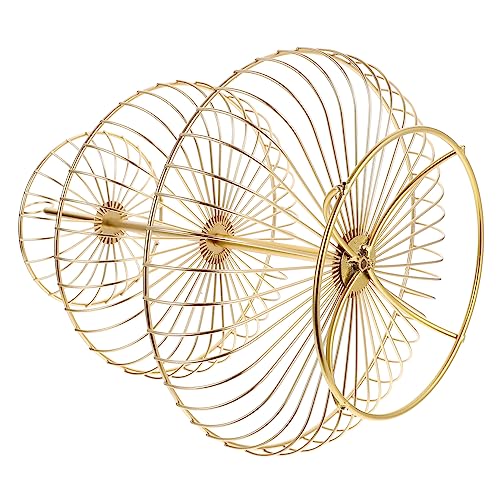 OKUMEYR Cesta De Frutas De 3 Niveles Grande Metálica De Hierro Dorado Organizador De Cocina Multiusos Resistente Para Encimera y Almacenamiento De Frutas y Verduras