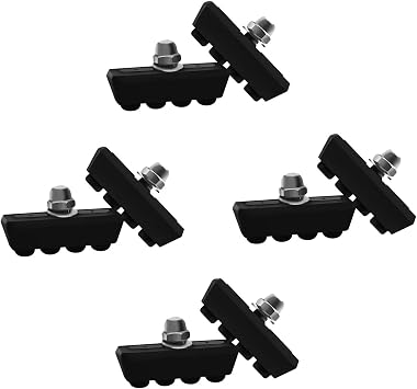 4 Pairs 8 Pieces Bike Brake Pads,Rubber V-Brake Pads for Mountain & Road Bicycles, Quiet & Non-Skid Cycling Accessories for Enhanced Safety,40mm,Black