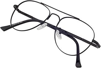 Roshfort Unisex Eyeglasses For Men Women Spectacle Frames Light Weight Blueray Block Eye Protection Glasses For Computer Zero Power Bluecut lens Aviator Medium Size M-3195