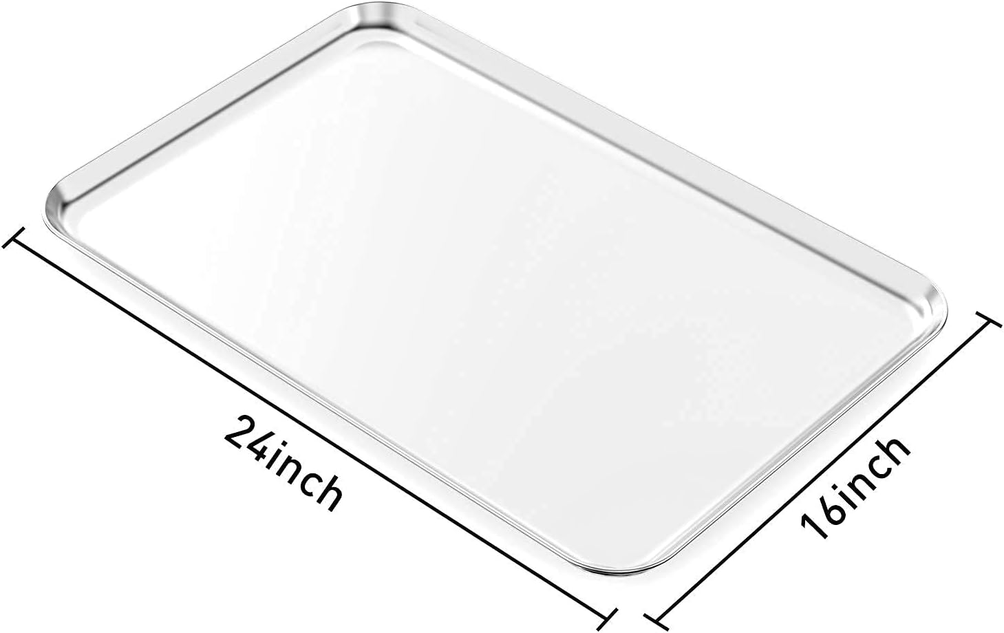 Stainless Steel Baking Sheet with Silicone Baking Mat Set 24” x 16” x 1”, Zacfton Cookie Sheet with Silicone Mat Set of 4 (2 Sheets + 2 Mats), Cookie Pan with Silicone Mat for Toaster Oven