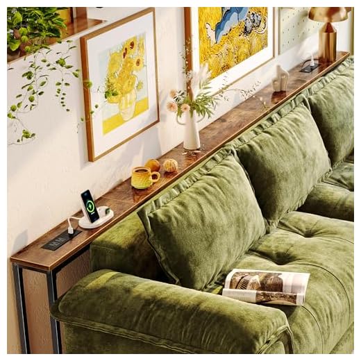 110 Inch Sofa Table with Power Outlets