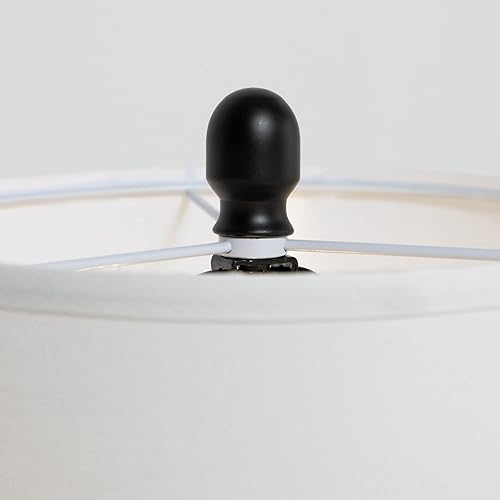 Miniatura 9 de HOMCOM Juego de 3 lámparas de escritorio y lámparas de pie estilo bohemio para sala de estar, dormitorio y más, pantalla de lino, base de acero,