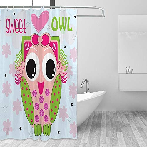 Rideau de douche chouette avec crochets 180x180cm en polyester couleur 1 CHERONG - 2