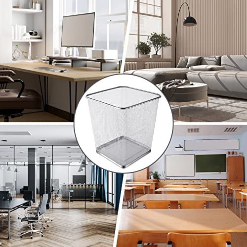 Zeyune 6 Pack Mesh Trash Can, 5 Gallons Wire Trash Can Metal Mesh Waste Basket Garbage Bins For Home Bedroom Bathroom Kitchen Office (Silver) #TOP6