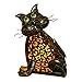 Cat Lamp 3D Solar Garden Decorations Lights Christmas Yard Feline Metal Figures Outdoor Zen Welcome Animal Statue Halloween Night Glow Lawn Home Patio LED Tail Novelty Vintage Lucky Shaped Accent