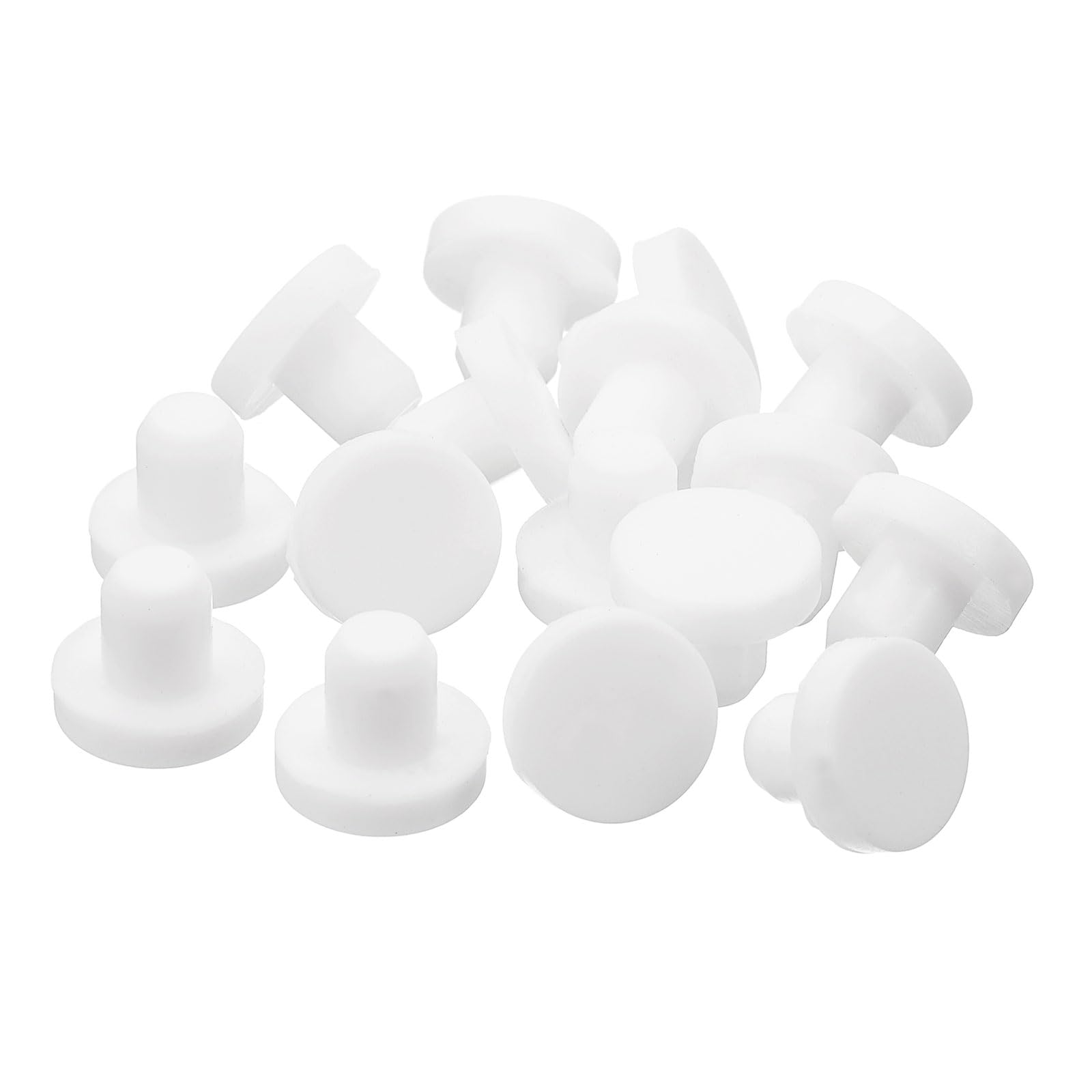 uxcell 32 Pieces White Rubber Stopper, 8mm Plug Holes for 7.5-7.8mm/0.3-0.31" Hole