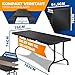 KESSER® Buffettisch Tisch klappbar Kunststoff 183x76cm Rattan Optik Campingtisch Partytisch Klapptisch Gartentisch 6 Personen Garten Terrasse & Balkon zusammenklappbar inkl. Tragegriff Anthrazit