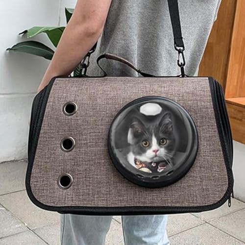 Bolsa de transporte portátil para gatos con ventana que reduce el estrés 4