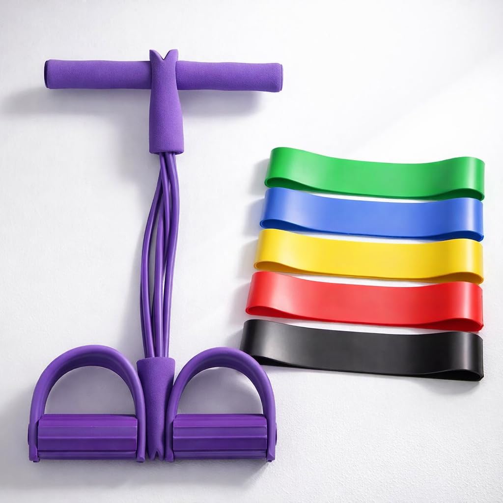 RK Prime Pull Reducer + 5 Pcs Resistance Band Set for Home Workout | Full Body Home Gym Equipment for Muscle Toning, Strength Training, Weight Loss & Stretching for Men & Women-image-18