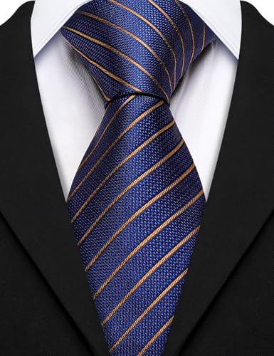 Image of Barry.Wang Mens 6 PCS Ties Silk Striped Paisley Check Floral Necktie Silky Woven Wedding Business Party Ties 3.34 inch