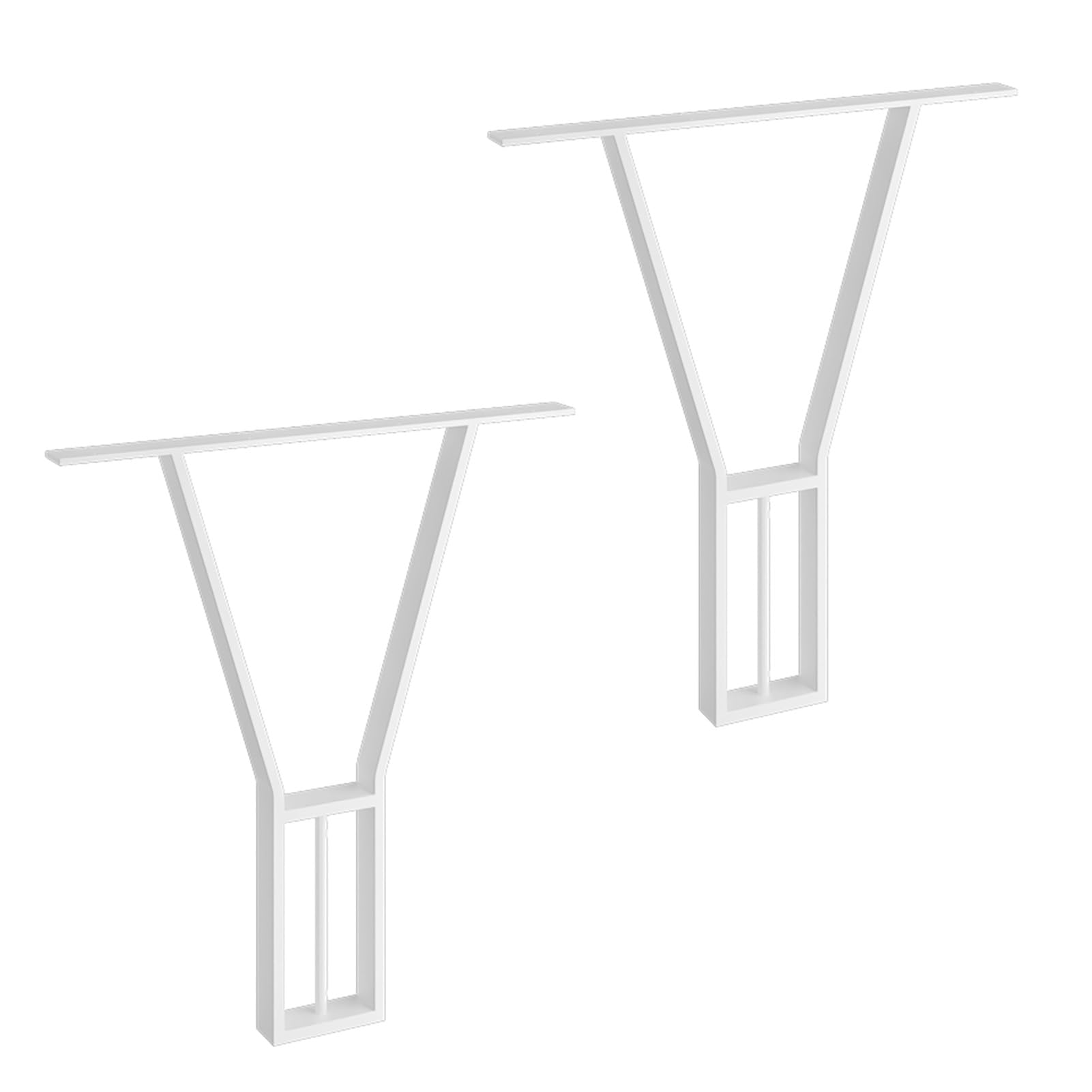 Pieds de table en métal blanc robustes pour table à manger industrielle et bureau DIY