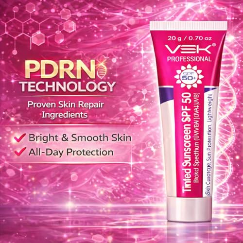 Image of VSK Professionals12% Glycolic Acid Cream Gel for Brightning, Anti-Pigmentation & Melasma Acne, Pimples & Dark Spots | Unclogs Pores, Smooth Skin Care With PDRN SPF50 Sunscreen Combo | 4 Tubes 20g each (80grm)