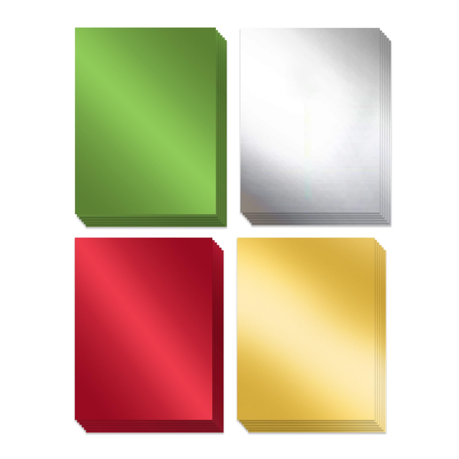 24 Sheets Christmas Mirror Cardstock Paper A4