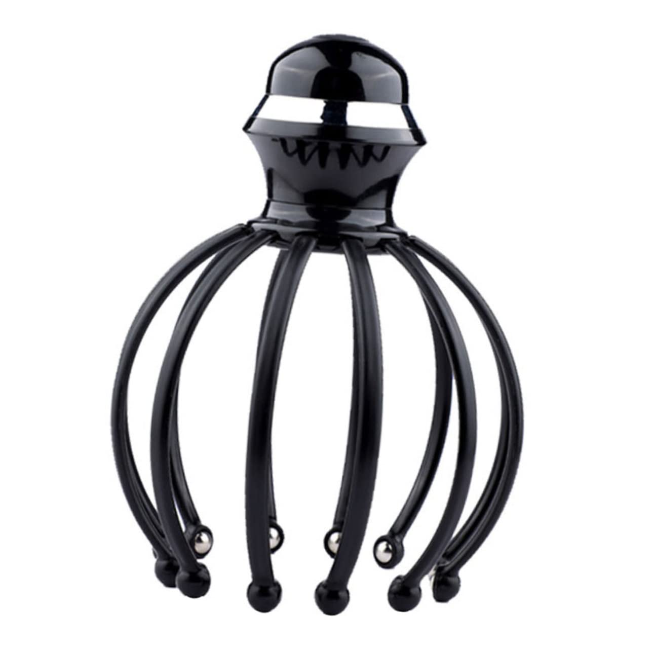 Griffe de Massage Tête Portable en Plastique Noir Bille en Acier pour Soulager la Fatigue, Masseur Électrique pour Personnes Âgées