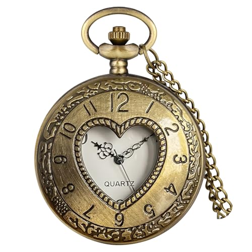 Fogitbok Vintage Quartz Pocket Watches for Men with Chains Pendant Pocket Watch Women’s Necklace Watches Unique Designs with Box