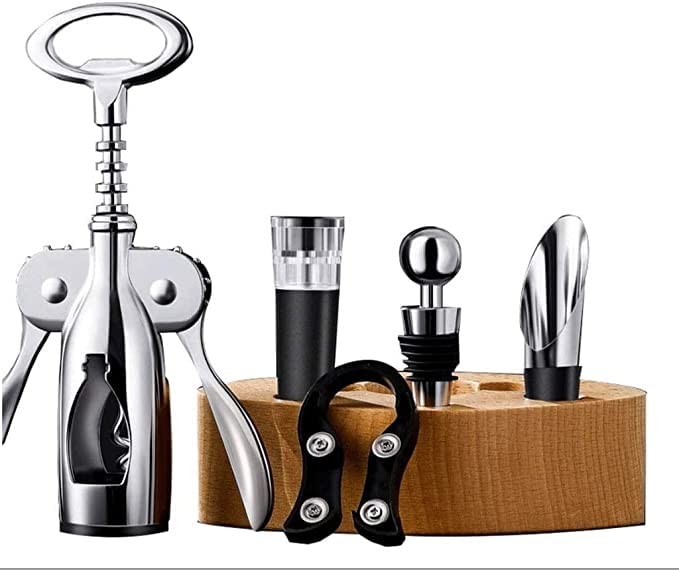 Cavatappi Multifunzione per Bottiglie di Vino di Sandalwood, Tutto in Uno, Il Preferito di Sommelier, camerieri e Barman.