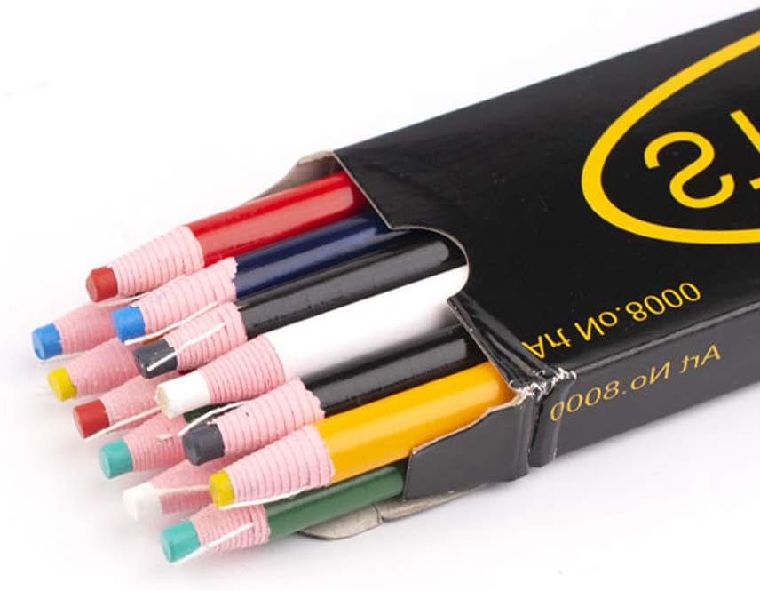 12 Pieces Sewing Mark Pencil Tailor's Marking and Tracing Tools Free Cutting Crayons Sewing Fabric Pencil 6 Colors (6 Colors)
