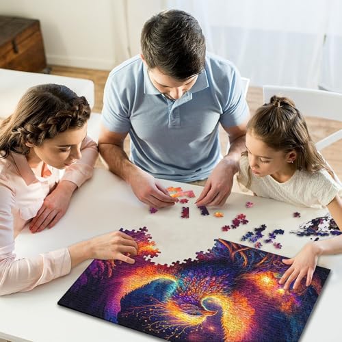 Puzzle de 1000 piezas de fénix brillante, una obra de arte fantástico en papel para adultos 6