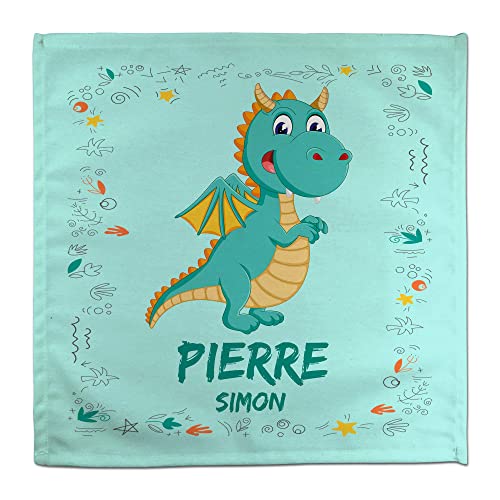 Serviette de Table Dragon Personnalisée au Prénom. Rentrée Scolaire Fille Garçon. Divers modèles. Dragon