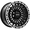 RTX MOAB Custom Wheel - 17x9, 0 Offset, 6x139.7 Bolt Pattern, 106.1mm Hub - Gloss Black with Machined Lip Rim