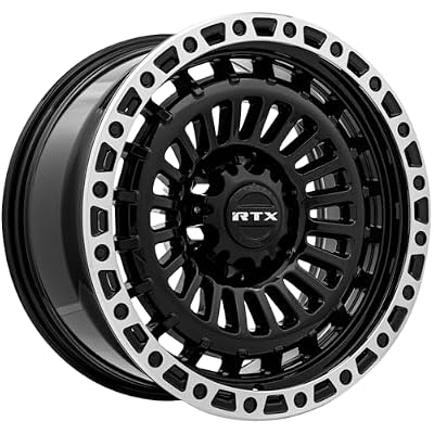 RTX MOAB Custom Wheel - 17x9, 0 Offset, 6x139.7 Bolt Pattern, 106.1mm Hub - Gloss Black with Machined Lip Rim