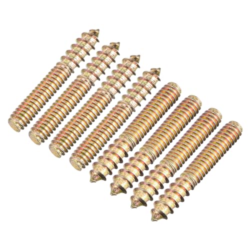 Image of uxcell 1 /4-20x1-3 /4 Hanger Bolts, 8pcs Double Ended Screws Wood Dowel Screws for Furniture