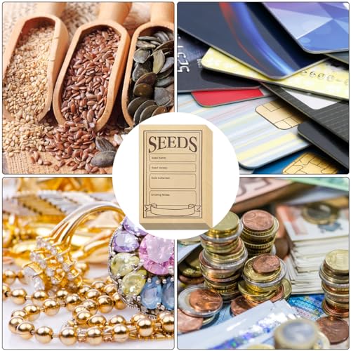 100 envelopes para economia de sementes, envelopes de pacotes de sementes de 3 × 9,9 cm, envelopes d