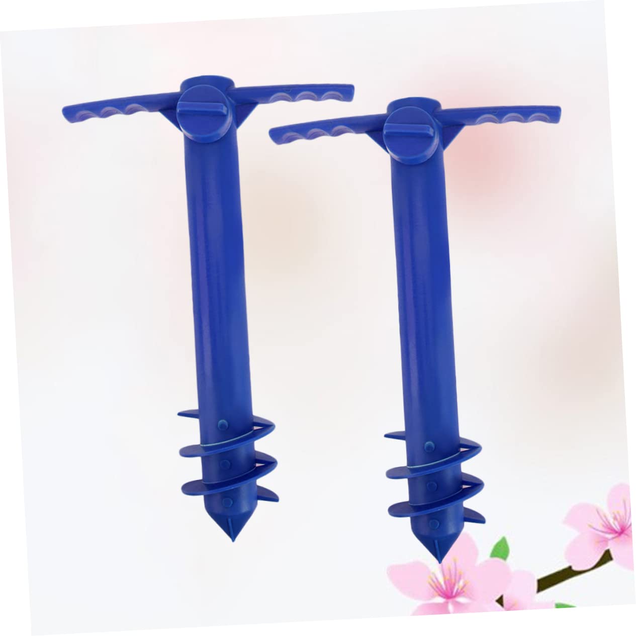 UKCOCO 2pcs Ancre de Sable pour Parasol de Plage Bleu Fixation Stabile pour Sable Évite Le Renversement Déplacement Facile à Transporter