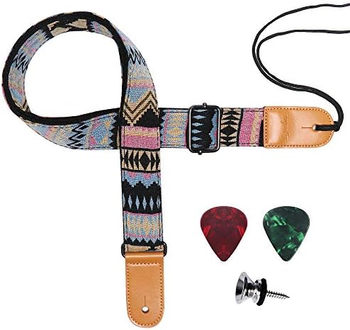 Ukulele Strap, Eyeshot Adjustable Hawaiian Colored Woven Ukelele Shoulder Strap, Suitable for Soprano Concert Tenor Baritone String Instruments