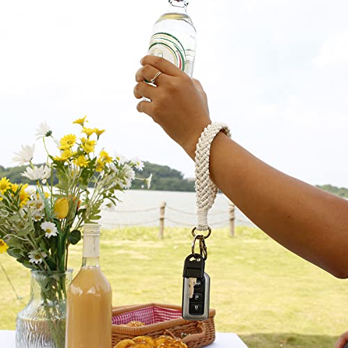 Poagoep Boho Macrame Keychain Bracelet Handmade Wristlet Keyring Holder Wrist Lanyard For Women Girls(6) #TOP3