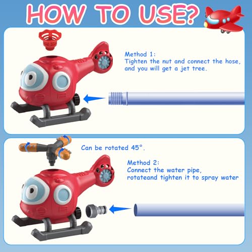 image for CreamKids 2-in-1 Outdoor Sprinkler for Kids Toys,Backyard Spinning Air