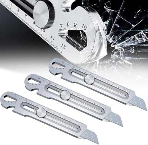 2024 Cutter Professionnel Rétractable en Acier Inox, Cutter Professionnel Retractable Kit, Couteau utilitaire Lourd à Usage Multiple, Couteau utilitaire polyvalent et robuste (3Unité)