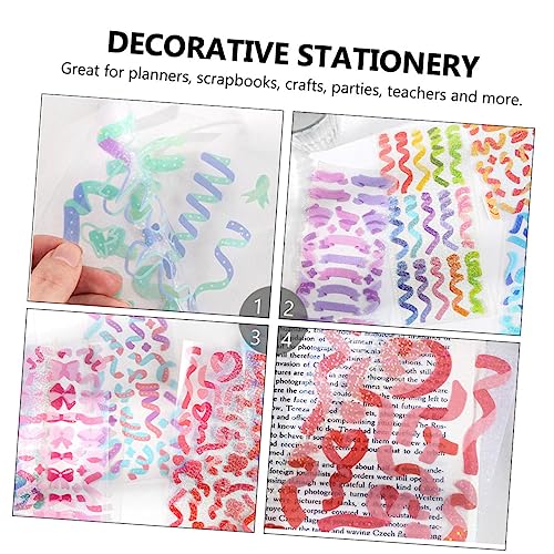 SEWACC 10 Folhas De Fita Colorida Decalques De Guitarra Flâmulas Coloridas Adesivos Coreanos Adesivo