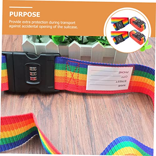BESPORTBLE Correas de Equipaje Ajustables Arcoíris Hebilla de Seguridad, Cinturones de Maleta de 2 Metros, Pack de 4 Unidades para Viajes, Camping y Uso Doméstico - imagen 8