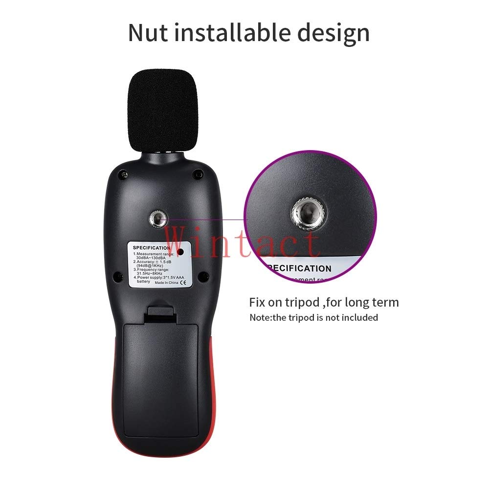Sonometro Nivel Digital Db Sound Meter Data Logger 30 ~ con 130dBA en Tiempo Real Intervalo de muestreo y el Valor Ajustado