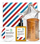 Kit Barbe de Voyage Sapiens - Coffret Cadeau Homme avec Soins Barbe BIO Fabriqués en France - Hui...