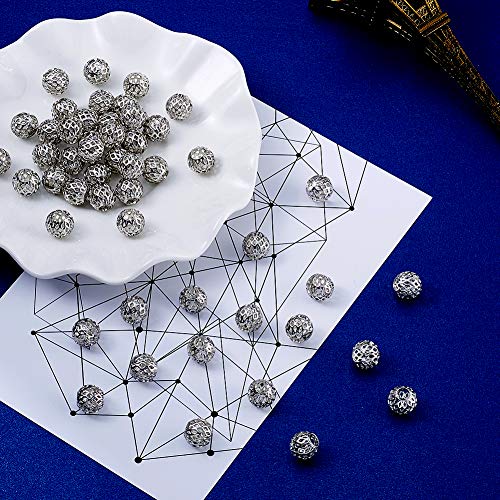 Kissitty 50Pcs Antique Silver Large Hole European Beads 10X8Mm Rondelle With Grid Pattern Hollow Spacers For For Diy Jewelry Necklace European Charm Bracelet Making #TOP4