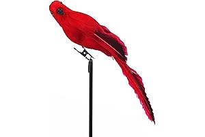 LWINGFLYER 7.8" Artificial Parrot Foam Feathered Parrot Clip on Bird for Shoulder Prop